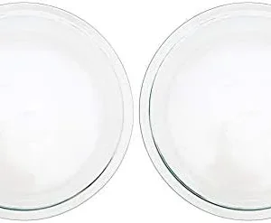 Pyrex 6001003 Glass Bakeware Pie Plate 9″ x 1.2″ Pack of 2, 5.2, Clear