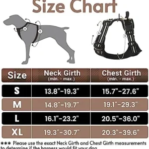 rabbitgoo Dog Harness Medium Sized Dog No Pull, Adjustable Pet Harness with 2 Leash Clips, Comfort Padded Service Vest Easy Handle, Brown Plaid, M