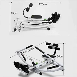 Rowing Machine Multifunctional Rowing Machine Foldable Glider Home Gym Workout Equipment Exercise Rower with LCD Display