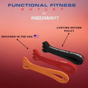 RubberBanditz Pull Up Assist Bands Set of 3 by Functional Fitness. Heavy Duty Resistance and Assistance Training Bands