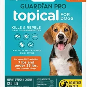 Sergeant’s Guardian Pro Flea & Tick Squeeze On Topical for Dogs, 7-33 lbs., 3 Count