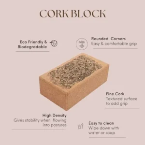 Shakti Warrior Lift Cork Yoga Block – Artist Designed, Premium eco friendly cork block, Non Slip, Non Toxic, Great for Regular & Hot Yoga, Pilates and Workouts (9 inch x 6 inch x 3 inch)