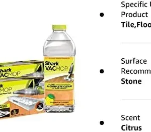 Shark VACMOP Bundle – Shark VMP20 VACMOP Pad Refills (20 ct.) – 1 Bottle of VCW60 Hardwood Cleaner Citrus Scent (2 Liters) – Refills For Shark VACMOP VM252, 3 Piece Set