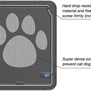 Small Dog Door for Screen Door, Easy Install Lockable Cat Screen Door for Sliding Door, Doggie Screen Doggy Door