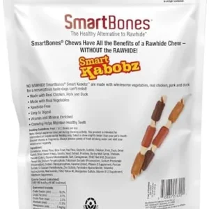 SmartBones Smart Kabobz, Treat Your Dog to a Rawhide-Free Chew Made With Real Chicken, Pork and Duck 18 Count (Pack of 1)