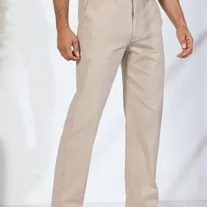 Soojun Men’s Casual Linen Blend Relaxed Fit Straight Legs Elastic Waist Pants