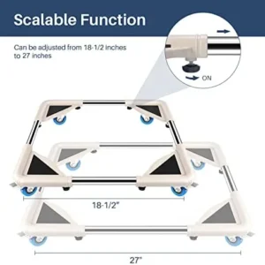 SPACECARE Mobile Roller with 4 Locking Wheels – Adjustable Furniture Dolly Washing Machine Stand Refrigerator Base Moving Cart