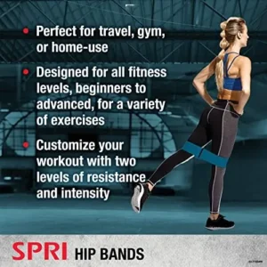 SPRI Hip Bands 2-Pack – Resistance Band Kit Set with 2 Levels of Resistance – Exercise Bands for Lower Body Strength Training and Endurance – Versatile Fitness Tool – Light & Medium Resistance Bands