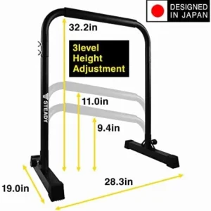 STEADY Japan Dip Stand Station, Calisthenics Equipment Heavy Duty Max Load 330lbs, Adjustable Height, Workout Dip Bar for Home Gym Strength Training