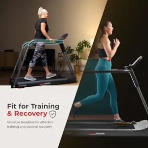 Sunny Health & Fitness Endurance Cardio Running Walking Treadmill with Extended Safety Handrails, Low-Impact, Low Wide Deck, Safe for Recovery & optional SunnyFit® App Enhanced Bluetooth Connectivity