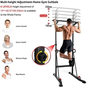 syzythoy Power Tower Height Adjustable Pull Up Bar & Dip Station Pull Up Station Fitness Strength Training Exercise Equipment for Home Gym 330LBS