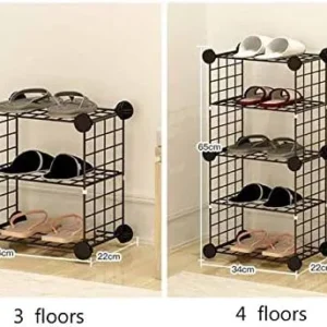 TAREOM n/a 3/5 Tiers Simple Assembly Iron Mesh Dustproof Shoe Rack Storage Organizer Cover Cabinet Shelf for Home Dormitory Shoes (Size : 5floors)