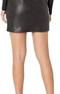 The Drop Women’s Aiden Vegan Leather A-line Mini Skirt