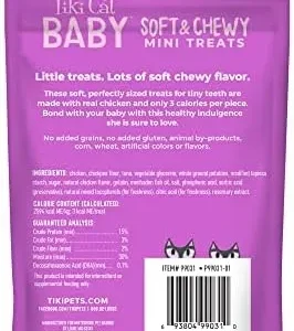 Tiki Cat Baby Soft & Chewy, Chicken Flavored, Low-Calorie, Mini Treats for Kittens 6 Weeks+, 2 oz. Pouch