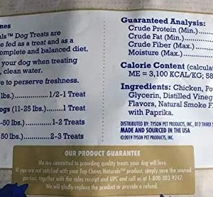 Title – Top Chews 100% Natural Dog Treats Chicken Jerky Recipe 48 OZ (3 LB), Model Number: chicken food