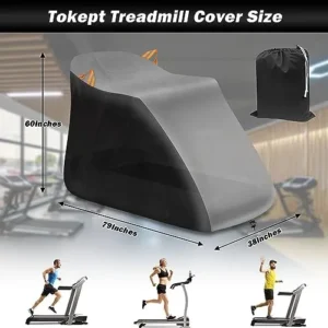 Tokept Treadmill Cover, Heavy Duty 600D Oxford Fabric Waterproof Treadmill Full Cover, Indoor Outdoor Universal Sports Fitness Equipment Treadmill Dust Cover (Beige&Dark Brown)