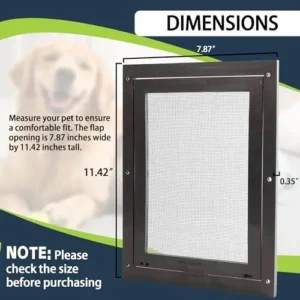 TonGass 7.87″ x 11.42″ Pet Screen Door Flap for Doggy Pet Screen Door Fits Dogs Cats Under 30 Lbs Small Dog Door Cat Screen Window Door for Exterior Door – Porch Screens and Window Screens – Black