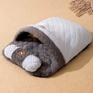 TroFa Cat Sleeping Bag, Bed Cave Pet Mat Warming Pad Sack for Cats and Small Dog,Burrowing Cozy Soft Comfortable Bed (Grey, Large)