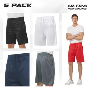 Ultra Performance 5 Pack Mens Shorts, Athletic Gym Shorts Workout Basketball Shorts for Men, SM – 5X