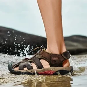 VANDESK Men’s Sport Sandals Outdoor Hiking Sandals Fisherman Beach Shoes Closed Waterproof Sandals Lightweight Hiking Casual Sandals Water Shoes