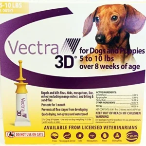 Vectra 3D® Gold for Extra Small Dogs 5 – 10 Pounds (3 Doses)