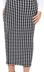 Verdusa Women’s Elegant Plaid Elastic Waist Bodycon Midi Skirt