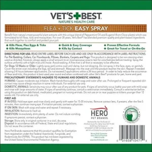 Vet’s Best Flea and Tick Easy Spray | Flea Treatment for Dogs and Home |Plant-Based Formula | 6.3 Ounces