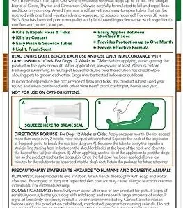 Vet’s Best Topical Flea & Tick Treatment for Dogs up to 15lbs, 4 Month Supply