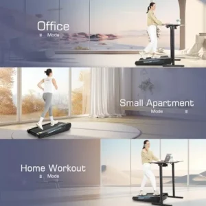 Walking Pad Treadmill with Incline 2.5HP Under Desk Treadmill, Small Treadmills for Home Office with 5% Incline | Smart Remote Control | LED Display | Cool Lighting | Max 300lbs Weight Capacity