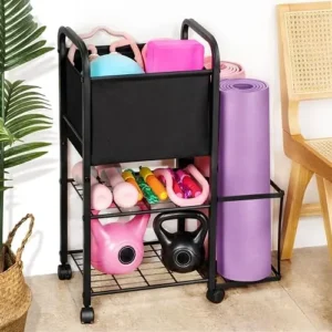 Yoga Mat Storage Rack Yoga Mat Holder Home Gym Equipment Workout Equipment Storage Organizer for Yoga Block,Foam Roller,Resistance Band,Dumbbell,Kettlebell