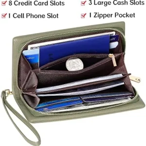 YOUBDM Womens Wallet RFID Large Capacity Zip Around Wallet PU Leather Credit Card Holder Clutch Wristlet Wallet Travel Purse