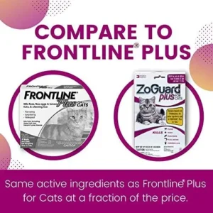 ZoGuard Plus Flea and Tick Prevention for Cats, Over 1.5 lbs (3 Dose)